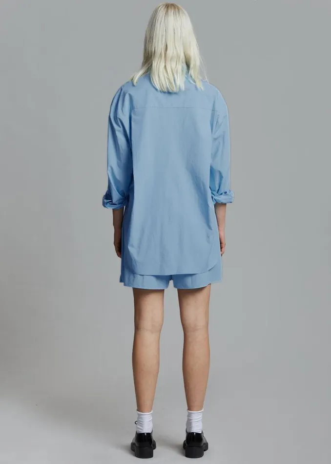 The Frankie Shop Lui Organic Cotton Shirt 8211 Blue Shop Tops