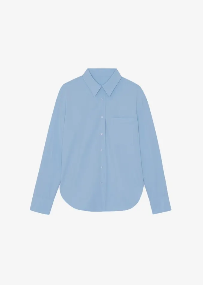 The Frankie Shop Lui Organic Cotton Shirt 8211 Blue Shop Tops