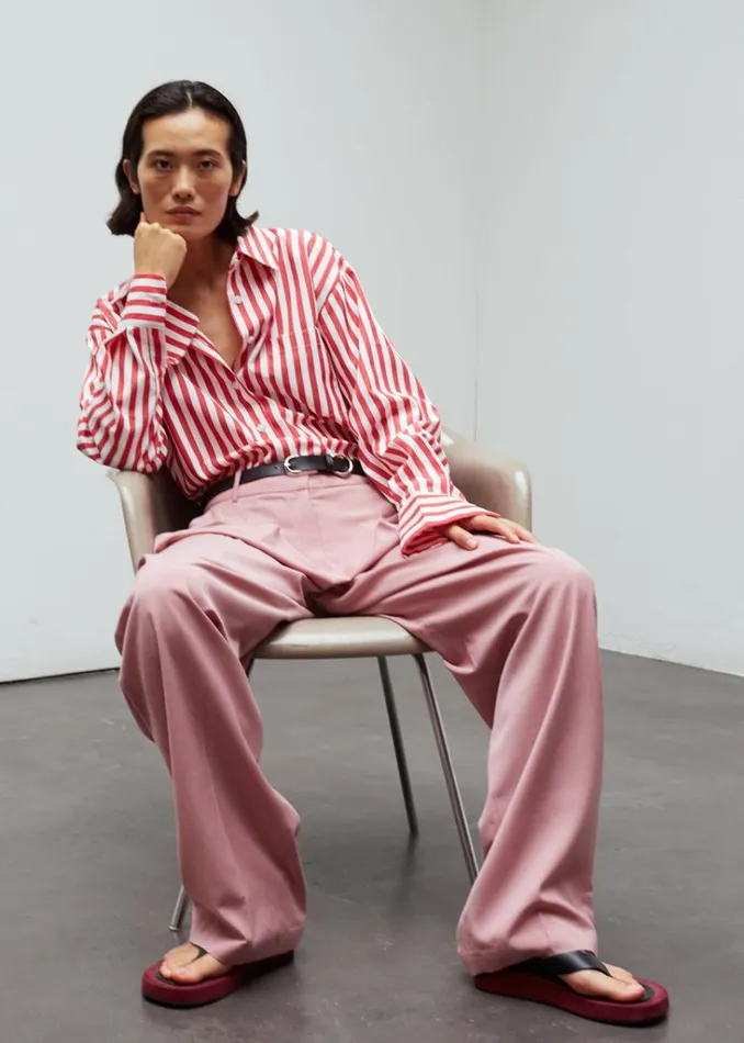 The Frankie Shop Lui Stripe Shirt 8211 Red Shop Tops