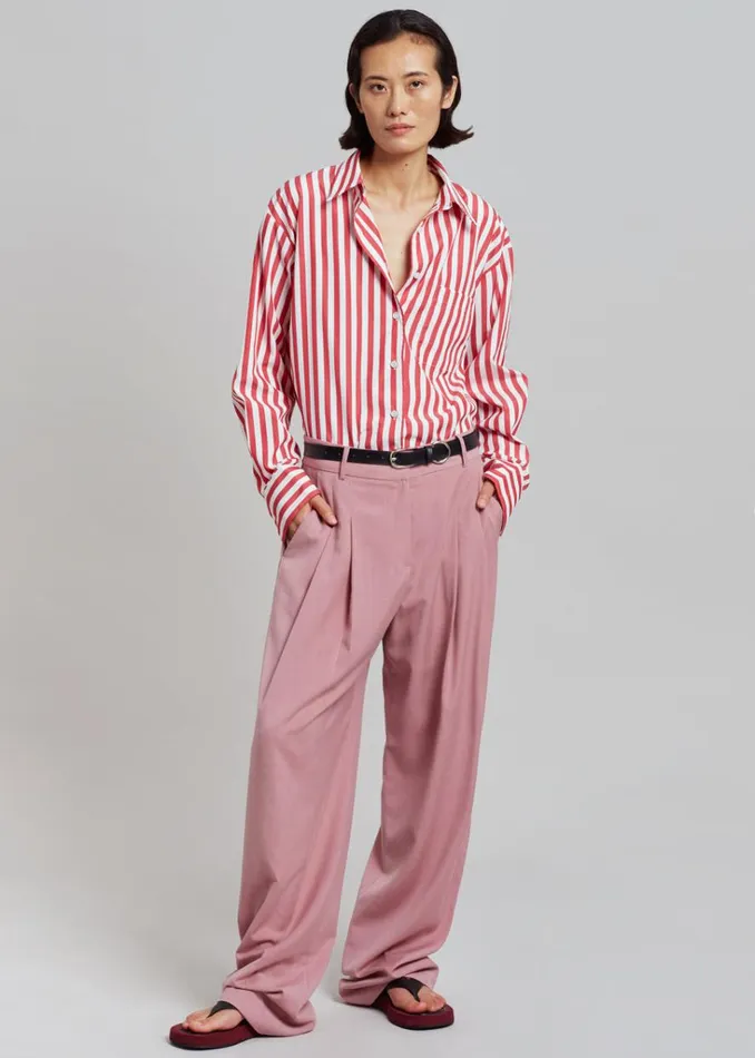 The Frankie Shop Lui Stripe Shirt 8211 Red Shop Tops