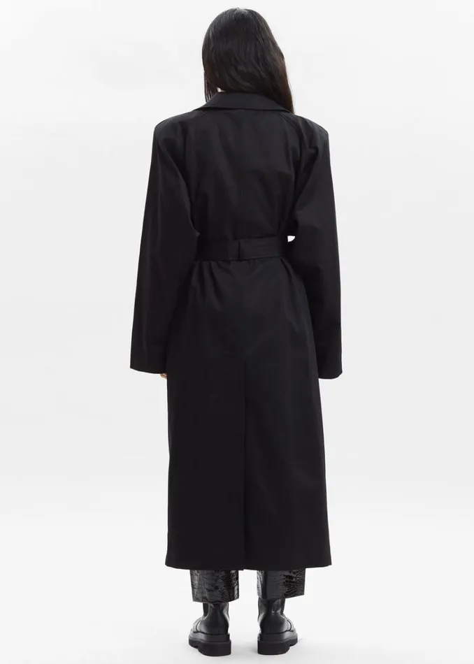 The Frankie Shop Marisol Box Shoulder Trench 8211 Black Shop Outerwear