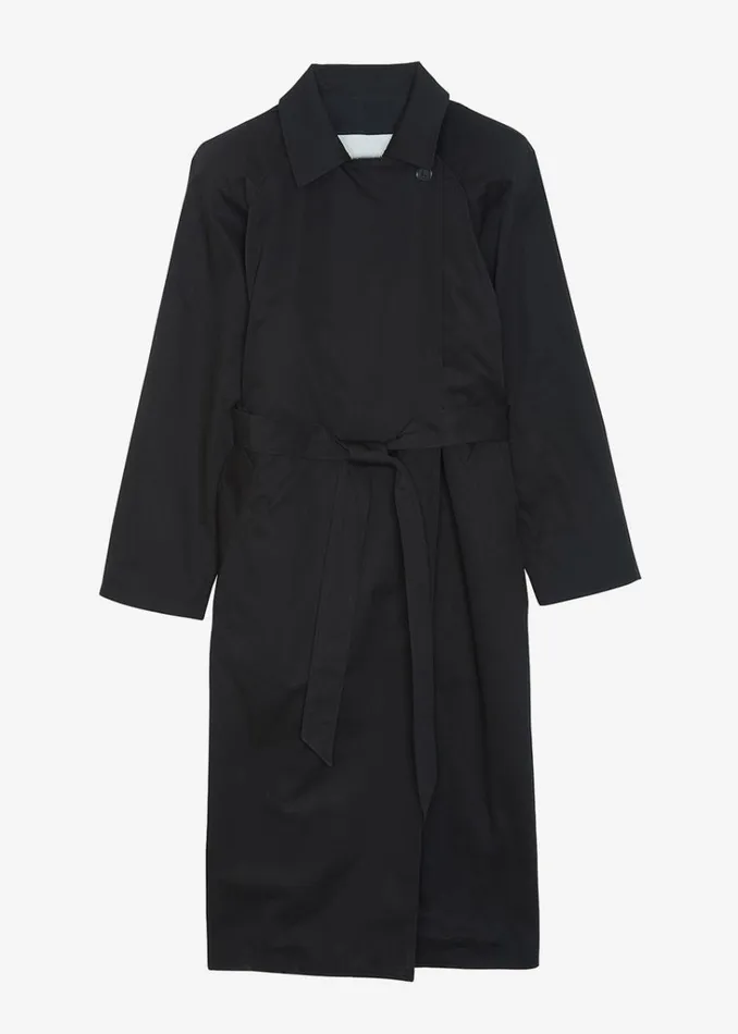 The Frankie Shop Marisol Box Shoulder Trench 8211 Black Shop Outerwear