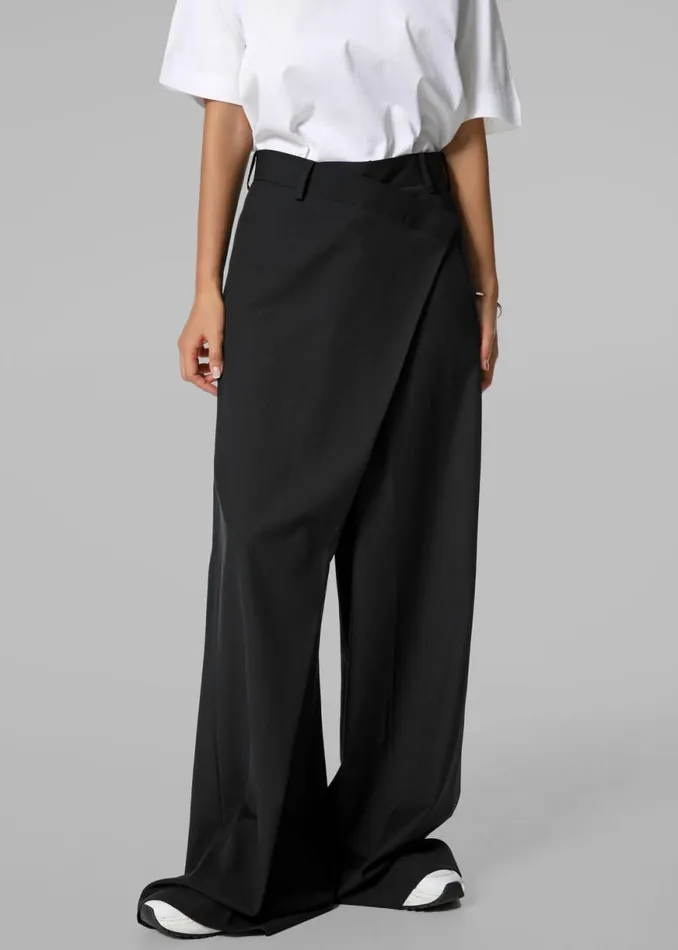 The Frankie Shop Marjorie Asymmetrical Trousers 8211 Black Shop Clothing