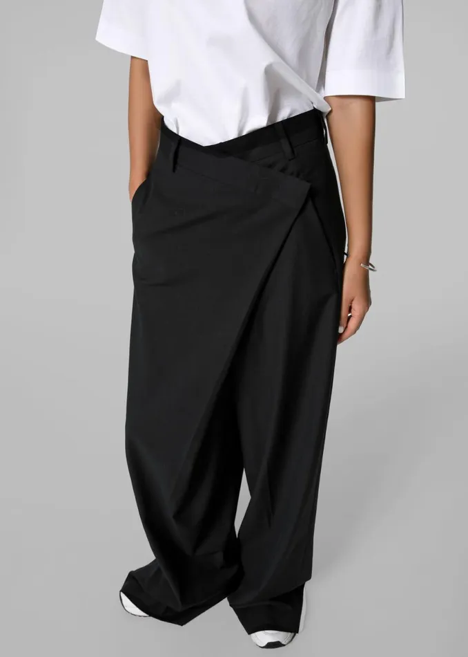 The Frankie Shop Marjorie Asymmetrical Trousers 8211 Black Shop Clothing