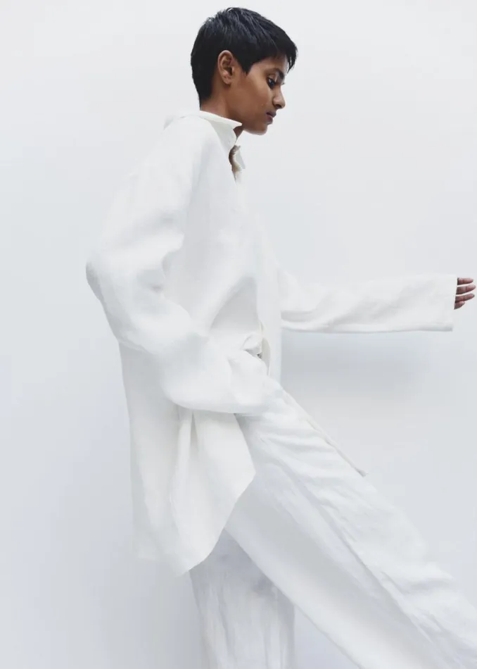 The Frankie Shop MATIN Supersized Shirt 8211 Natural Shop Tops