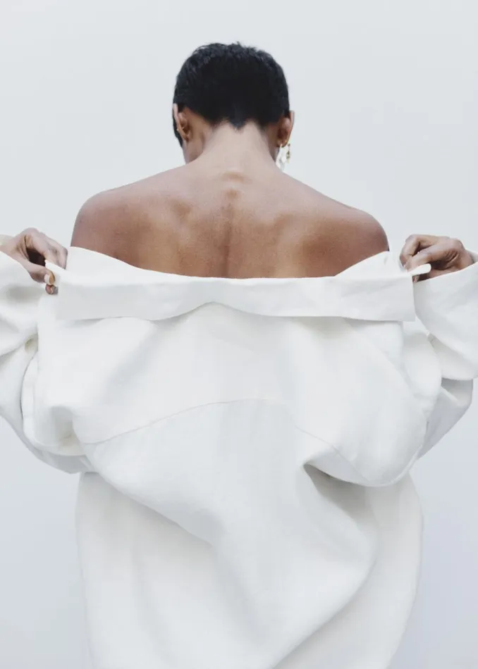 The Frankie Shop MATIN Supersized Shirt 8211 Natural Shop Tops