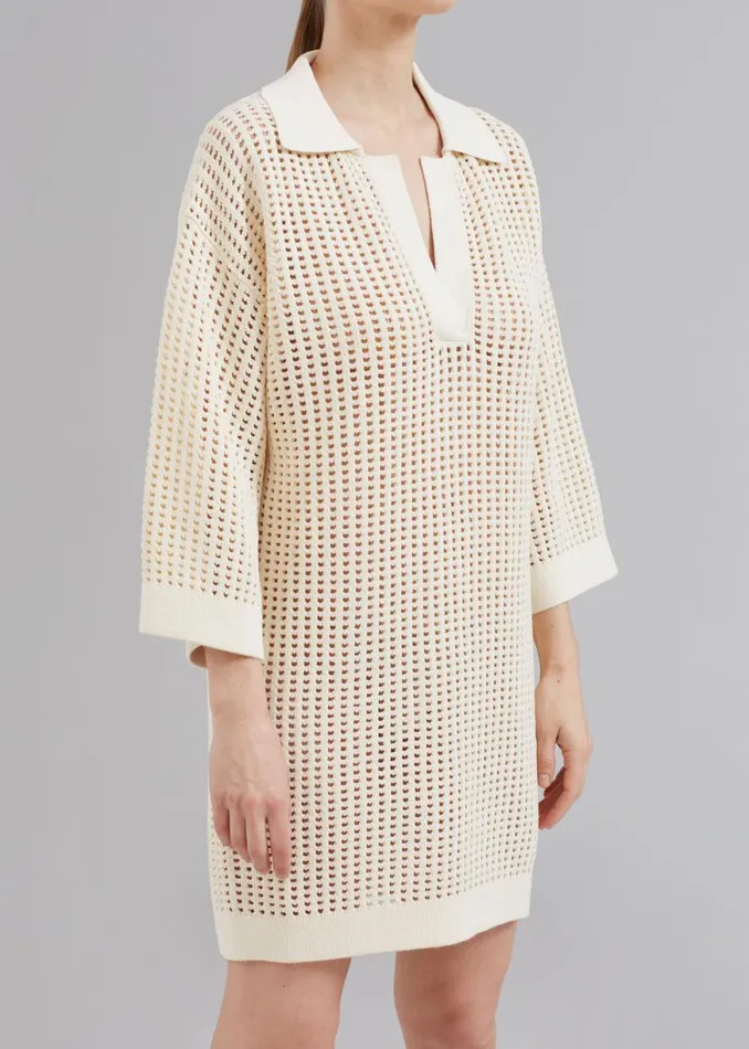 The Frankie Shop Nanushka Siya Long Sleeve Collared Dress 8211 Creme Shop Dresses