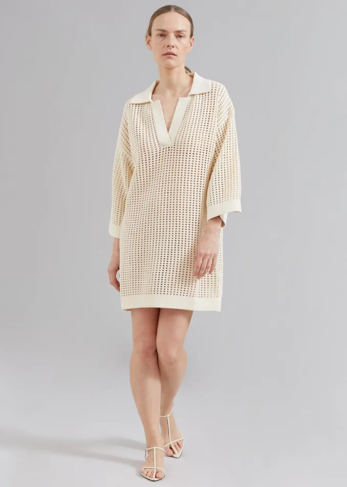 The Frankie Shop Nanushka Siya Long Sleeve Collared Dress 8211 Creme Shop Dresses