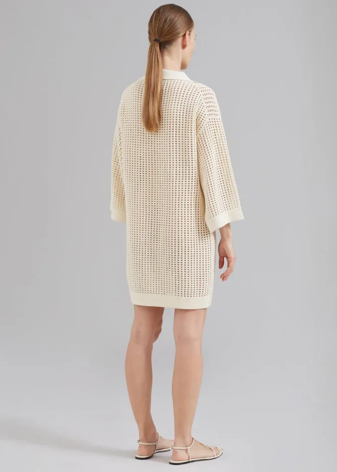 The Frankie Shop Nanushka Siya Long Sleeve Collared Dress 8211 Creme Shop Dresses