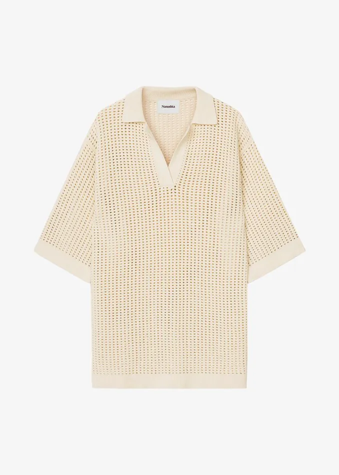 The Frankie Shop Nanushka Siya Long Sleeve Collared Dress 8211 Creme Shop Dresses