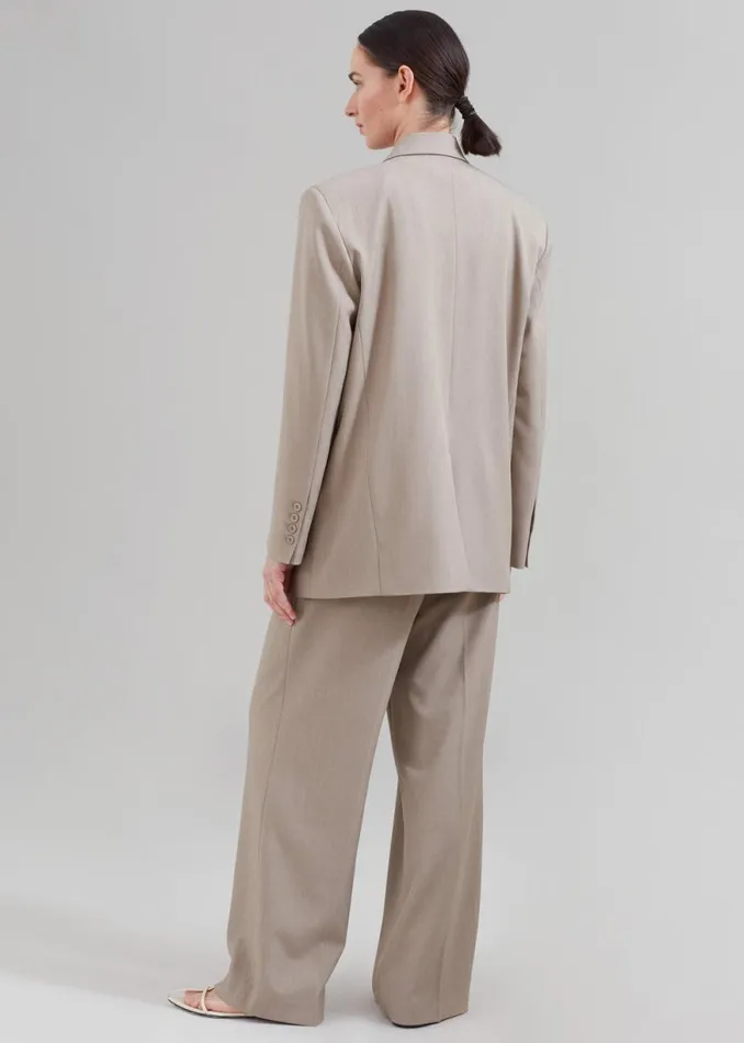 The Frankie Shop Nessi Double Breasted Blazer 8211 Taupe Shop Suits