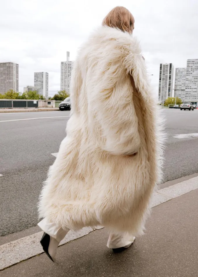 The Frankie Shop Nicole Long Faux Fur Coat 8211 Off White Shop Clothing