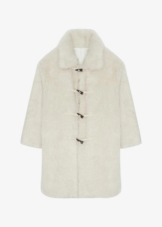 The Frankie Shop Noha Faux Fur Toggle Coat 8211 Cream Shop Outerwear