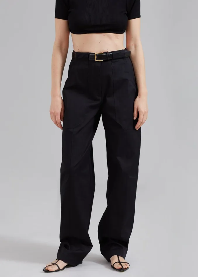 The Frankie Shop Norin CrocEffect Belt 8211 Black Shop Accessories