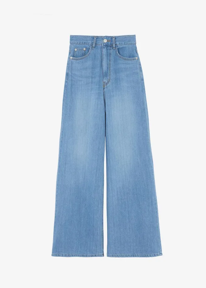 The Frankie Shop Odelle Wide Denim Pants 8211 Worn Wash Shop Denim