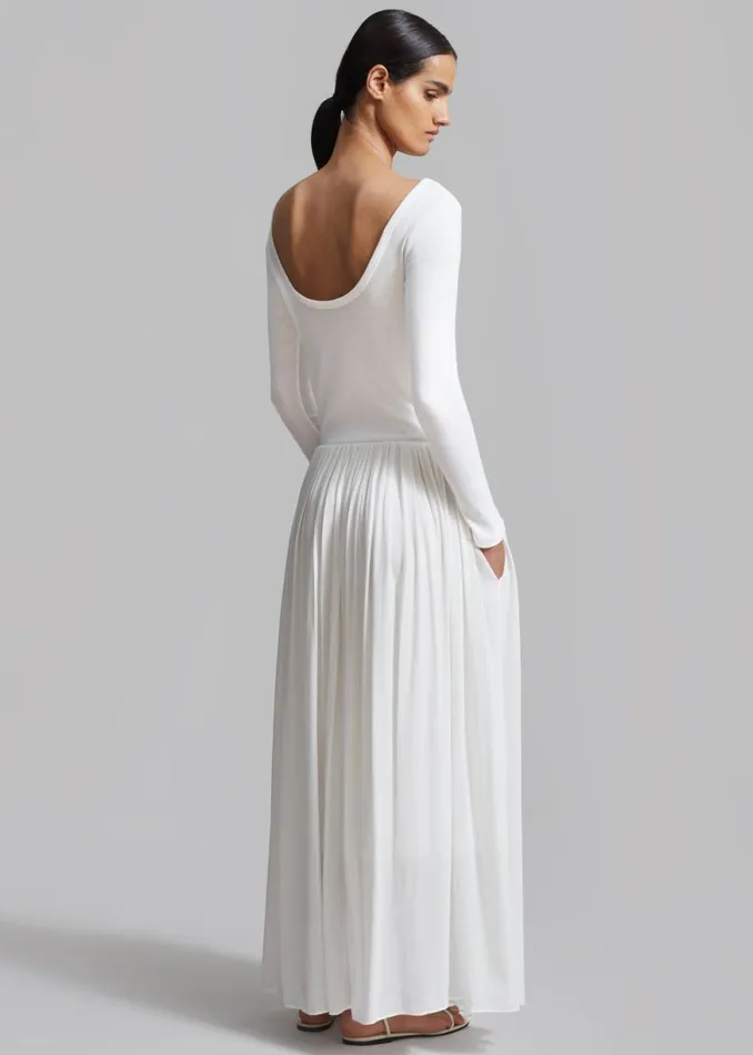 The Frankie Shop Odette Gathered Skirt Maxi Dress 8211 White Shop Dresses