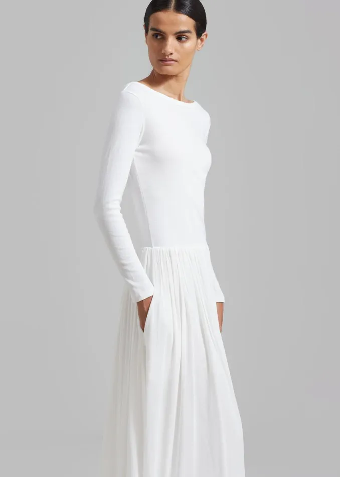 The Frankie Shop Odette Gathered Skirt Maxi Dress 8211 White Shop Dresses