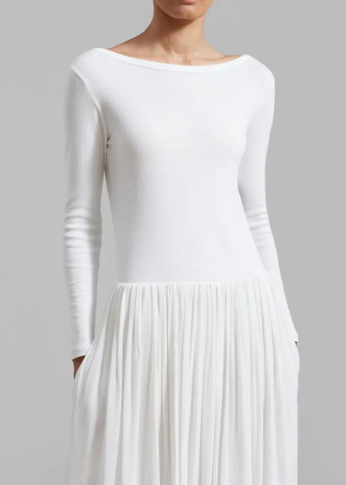 The Frankie Shop Odette Gathered Skirt Maxi Dress 8211 White Shop Dresses