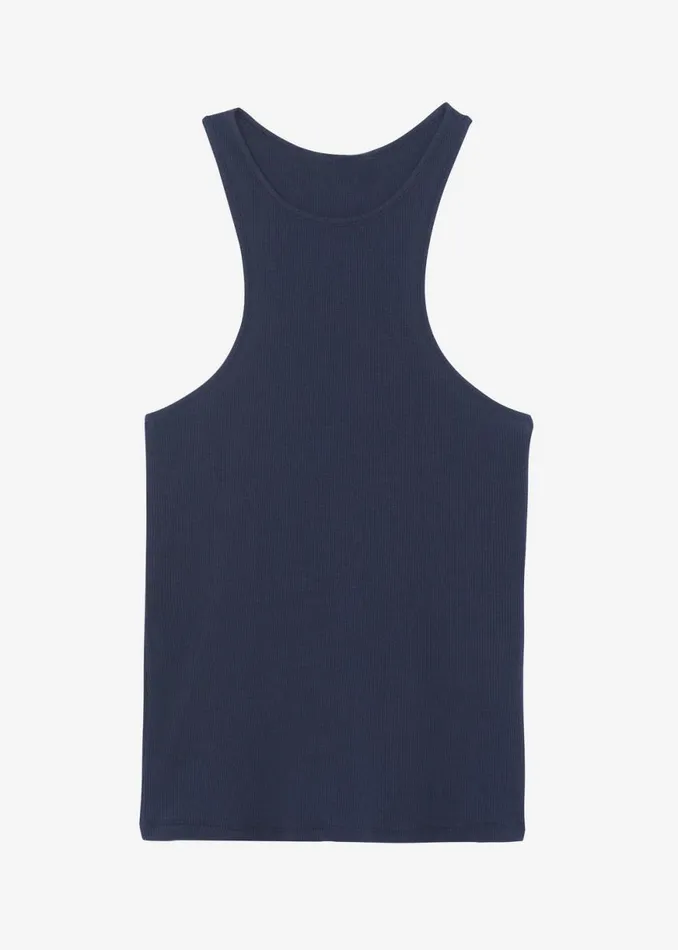The Frankie Shop Ophelia Rib Tank Top 8211 Navy Shop Tops