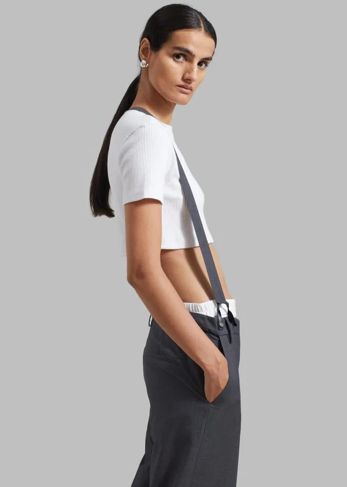 The Frankie Shop REMAIN Suspender Trousers 8211 Castlerock Shop Bottoms