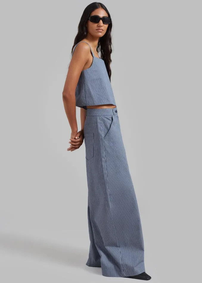 The Frankie Shop Rosalind Cropped Tank 8211 White Stripe Shop Tops