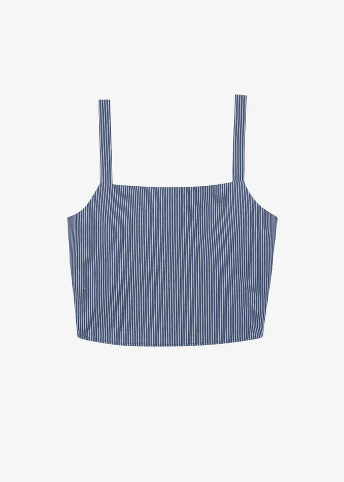 The Frankie Shop Rosalind Cropped Tank 8211 White Stripe Shop Tops