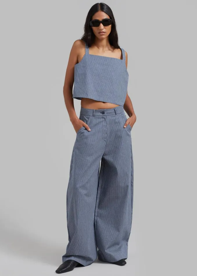 The Frankie Shop Rosalind Cropped Tank 8211 White Stripe Shop Tops