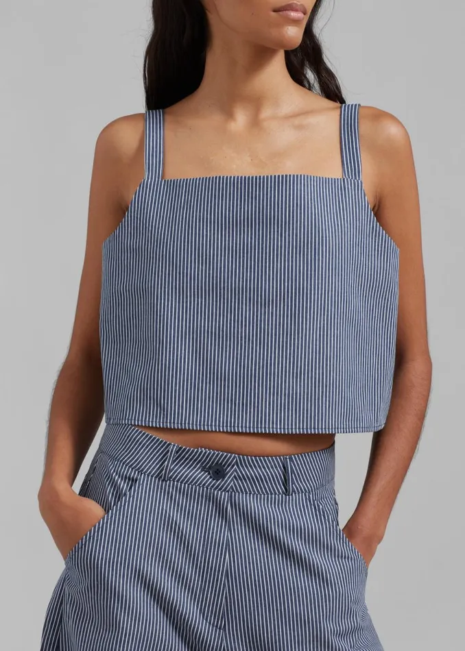 The Frankie Shop Rosalind Cropped Tank 8211 White Stripe Shop Tops