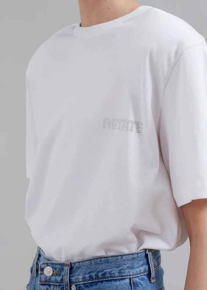 The Frankie Shop ROTATE Boxy Lasercut TShirt 8211 Bright White Shop Tops