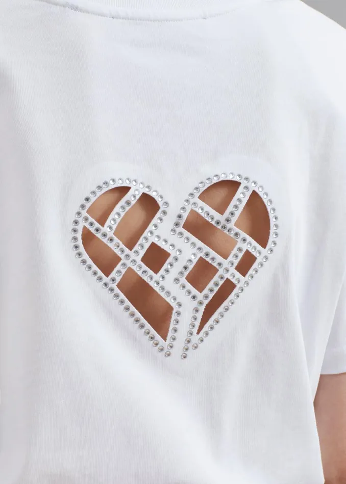 The Frankie Shop ROTATE Boxy Lasercut TShirt 8211 Bright White Shop Tops
