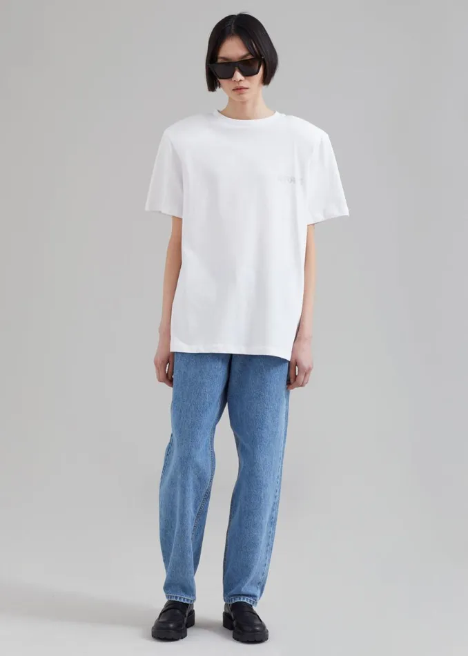 The Frankie Shop ROTATE Boxy Lasercut TShirt 8211 Bright White Shop Tops