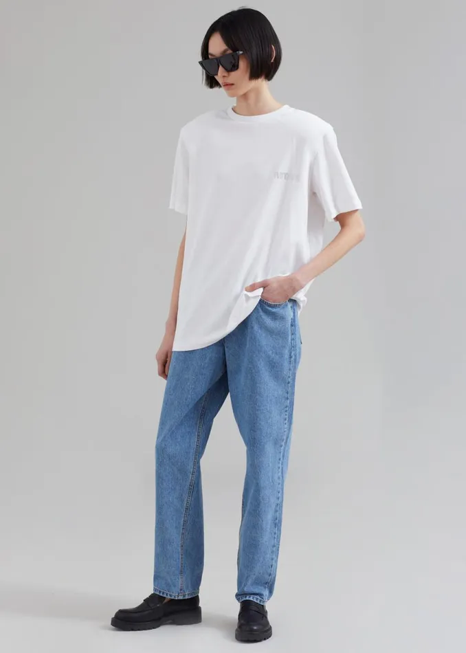The Frankie Shop ROTATE Boxy Lasercut TShirt 8211 Bright White Shop Tops
