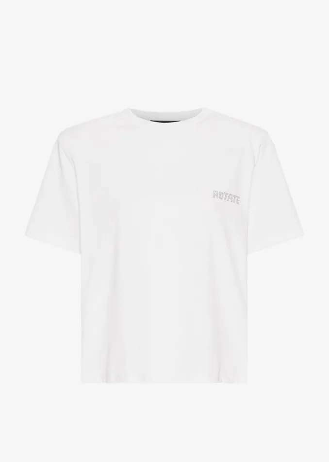 The Frankie Shop ROTATE Boxy Lasercut TShirt 8211 Bright White Shop Tops