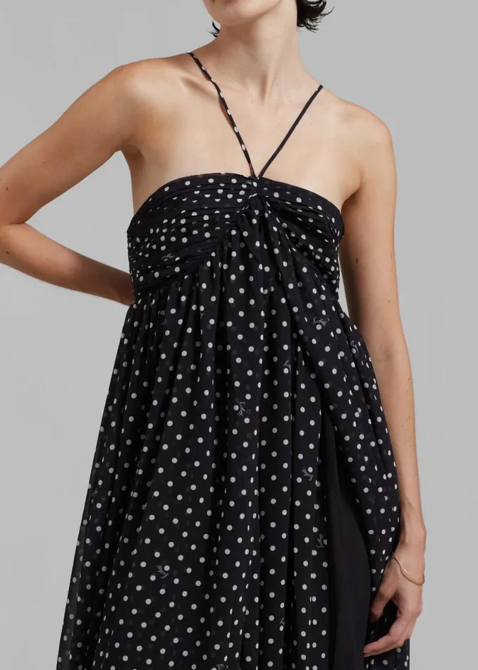 The Frankie Shop ROTATE Chiffon Halterneck Dress 8211 Tap Shoe Comb Shop Dresses