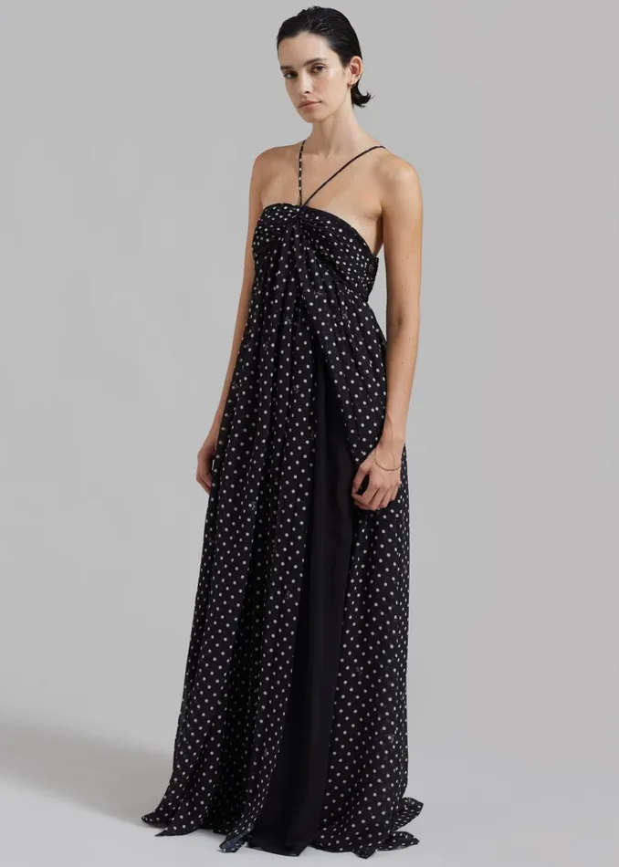 The Frankie Shop ROTATE Chiffon Halterneck Dress 8211 Tap Shoe Comb Shop Dresses