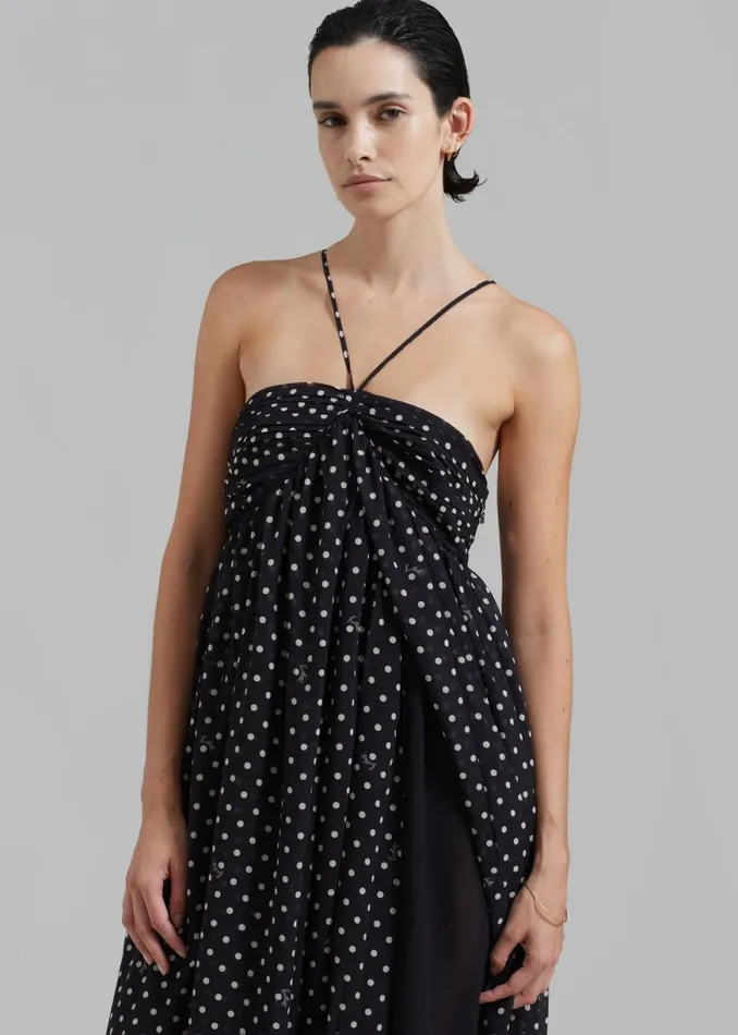 The Frankie Shop ROTATE Chiffon Halterneck Dress 8211 Tap Shoe Comb Shop Dresses
