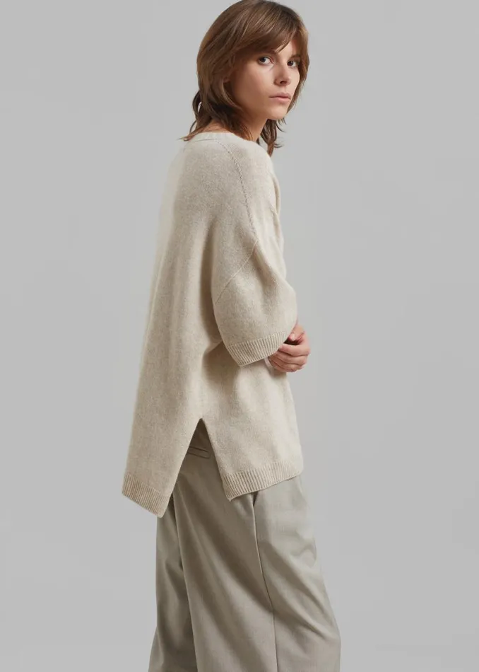 The Frankie Shop Sofie Wool Blend Knit Top 8211 Oat Shop Clothing