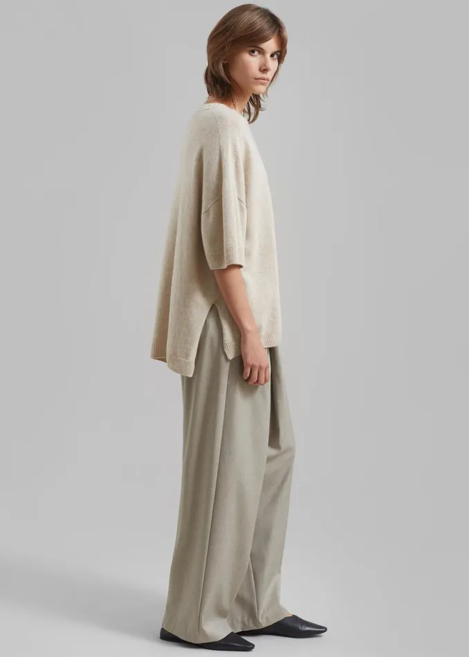 The Frankie Shop Sofie Wool Blend Knit Top 8211 Oat Shop Clothing