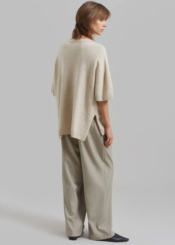 The Frankie Shop Sofie Wool Blend Knit Top 8211 Oat Shop Clothing
