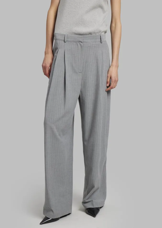 The Frankie Shop Sybil Trousers 8211 Grey Pinstripe Shop Bottoms