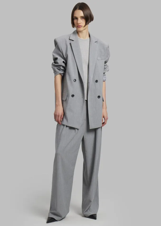 The Frankie Shop Sybil Trousers 8211 Grey Pinstripe Shop Bottoms