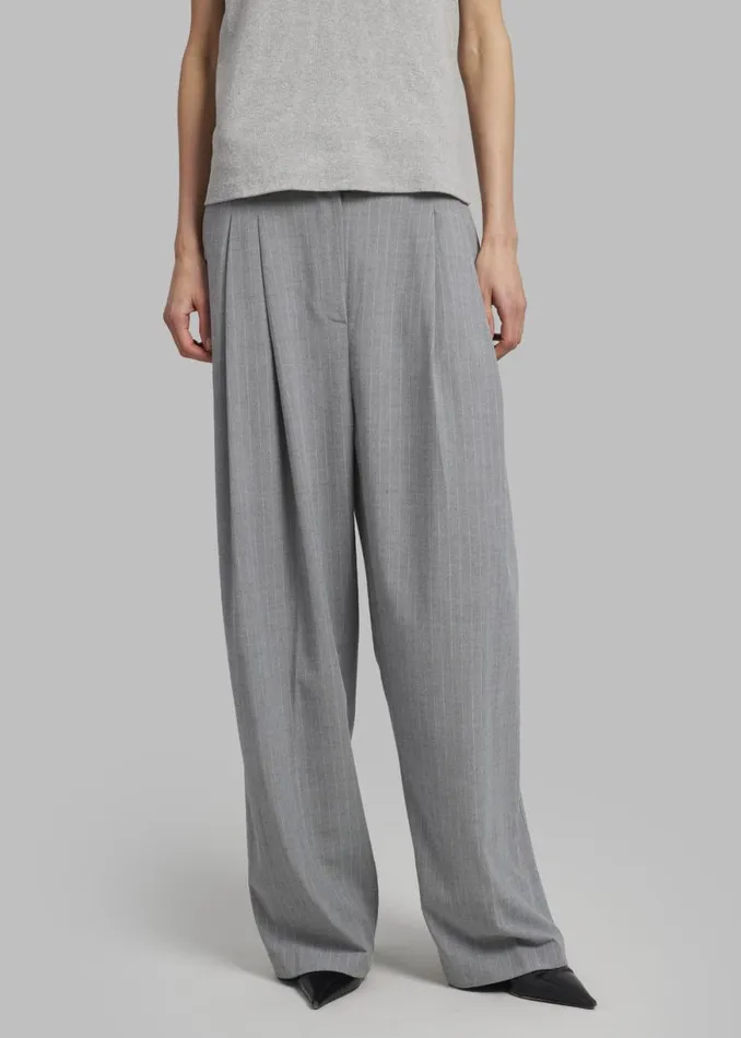 The Frankie Shop Sybil Trousers 8211 Grey Pinstripe Shop Bottoms