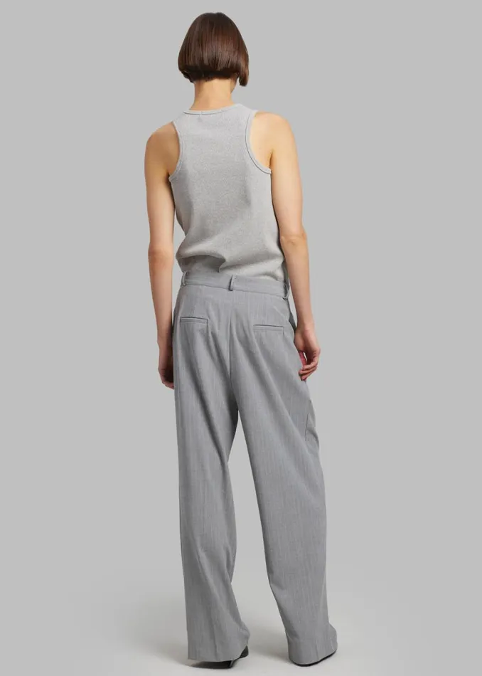The Frankie Shop Sybil Trousers 8211 Grey Pinstripe Shop Bottoms