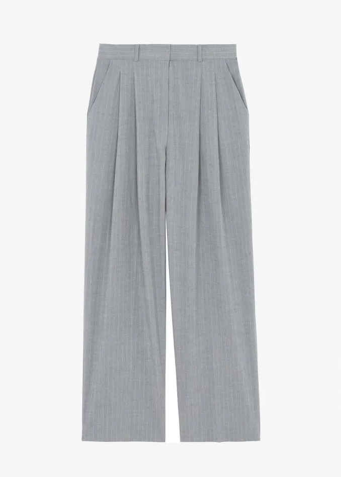 The Frankie Shop Sybil Trousers 8211 Grey Pinstripe Shop Bottoms
