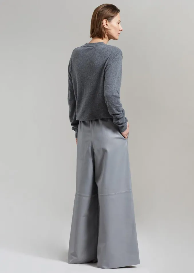 The Frankie Shop Sydney Wide Leather Pants 8211 Grey Shop Clothing