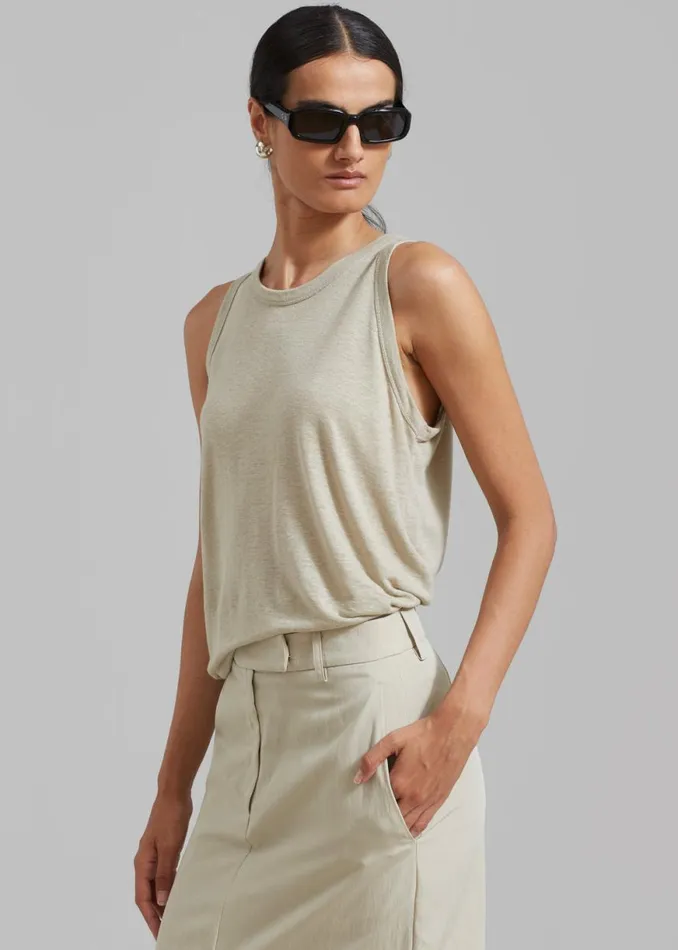 The Frankie Shop Taya Tank Top 8211 Olive Shop Tops