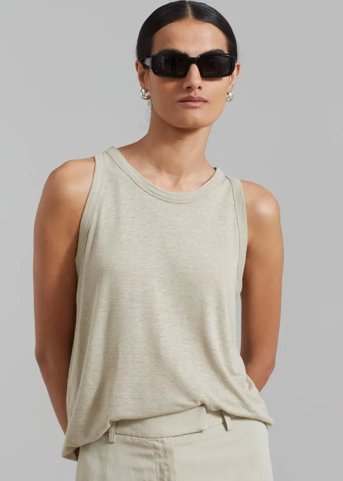 The Frankie Shop Taya Tank Top 8211 Olive Shop Tops