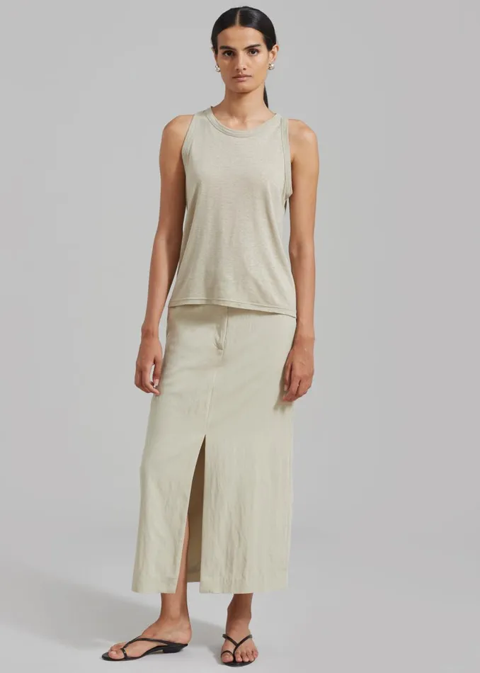 The Frankie Shop Taya Tank Top 8211 Olive Shop Tops