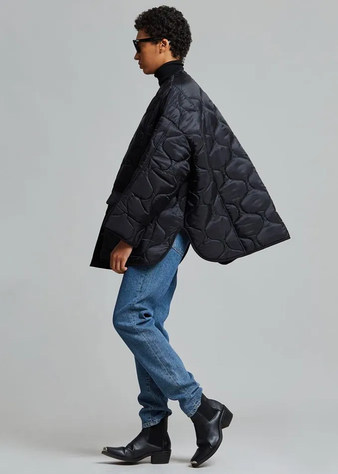 The Frankie Shop Teddy Quilted Jacket 8211 Black Shop Outerwear