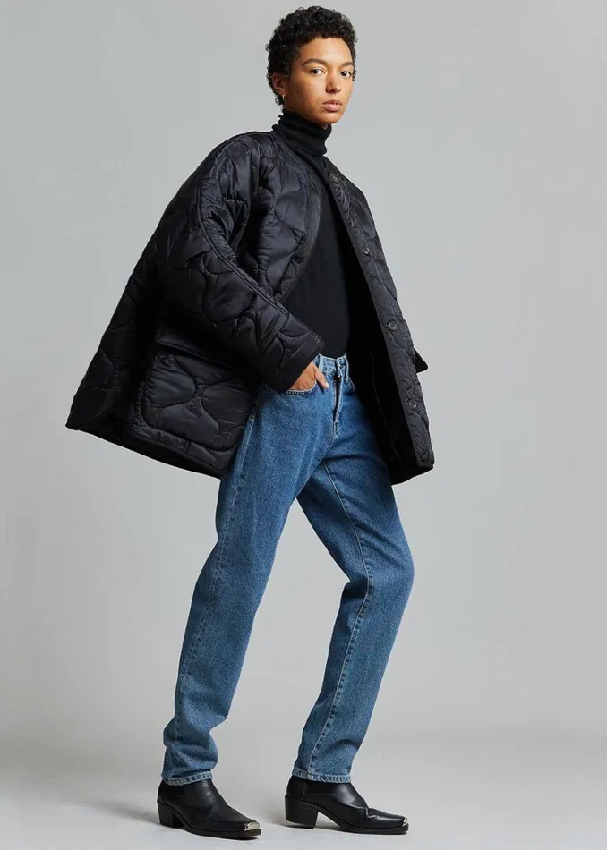 The Frankie Shop Teddy Quilted Jacket 8211 Black Shop Outerwear